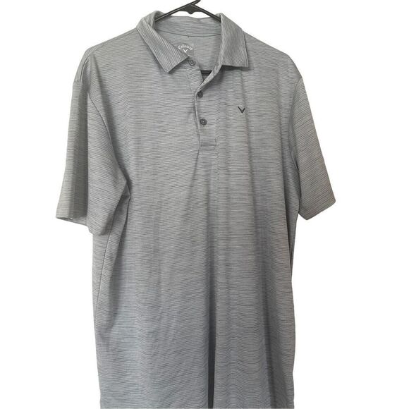 Callaway Opti-Dri Men's  Space Dye Gray Textured Polo Short Shirt Size L - Picture 1 of 7